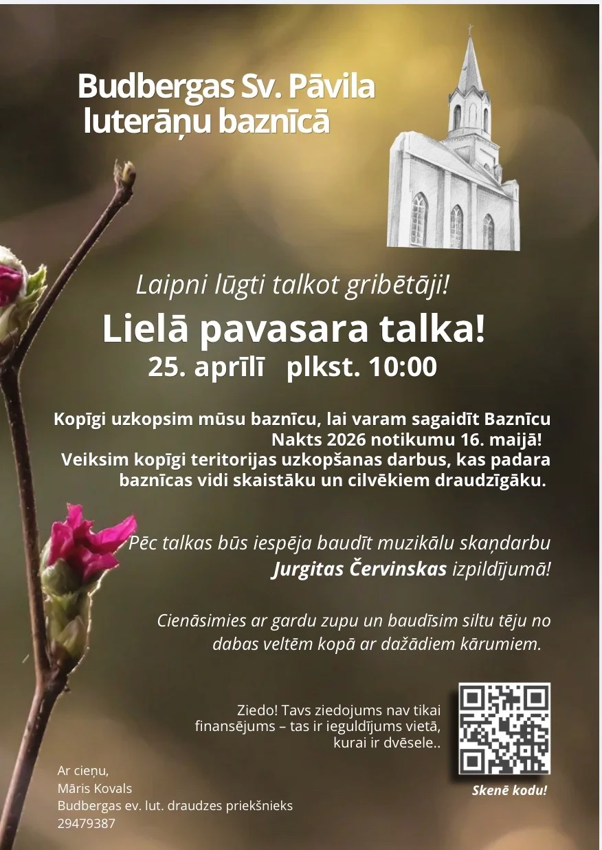 PAVASARA TALKA BAZNĪCĀ – 25. APRĪLĪ
